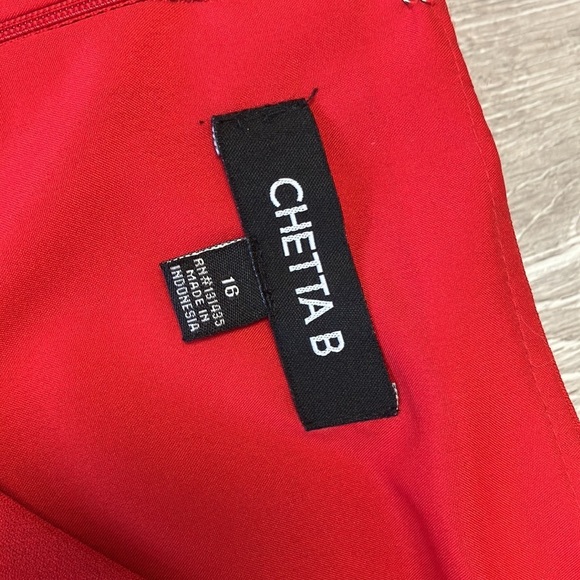 NWT! Chetta B Red Sheath Dress Size: 16 - Picture 5 of 5
